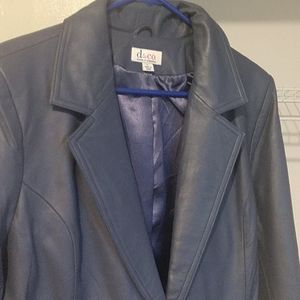 Dusty blue leather jacket